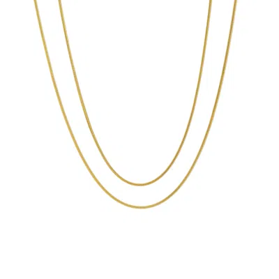 Timi Of Sweden Women's Gold Silvia - Double Snake Chain Necklace Stainless Steel