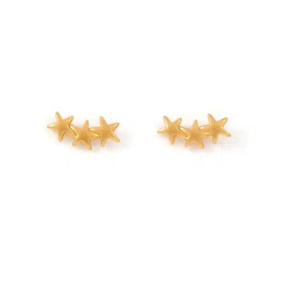 Timi Of Sweden Women's Gold Skylar - Star Climber Earrings Mini Stainless Steel