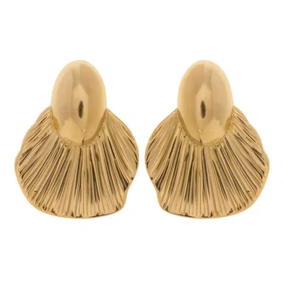 Timi Of Sweden Women's Gold Soli - Statement Stud Earring Stainless Steel