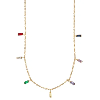 Timi Of Sweden Women's Gold Suki - Multi Colored Chain Necklace Stainless Steel