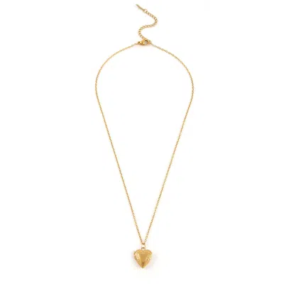 Timi Of Sweden Women's Gold Vera - Heart Locket Necklace Stainless Steel