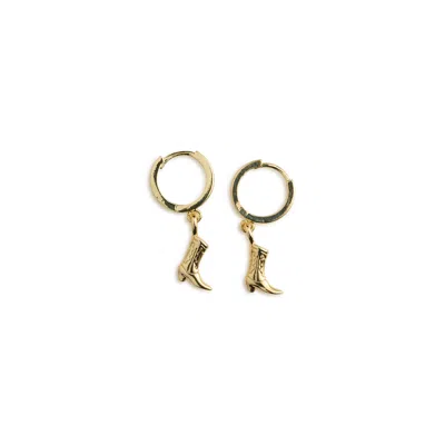 Timi Of Sweden Women's Gold Wendy - Cowboy Boot Hoop Earrings