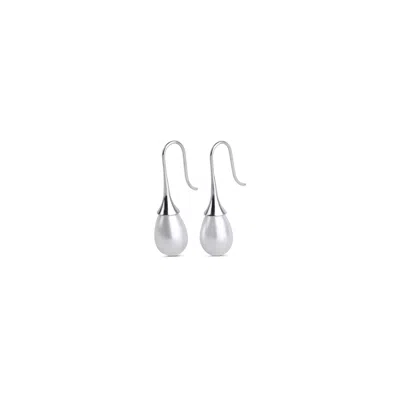 Timi Of Sweden Women's Silver Janni - Pearl Earrings Stainless Steel In Metallic