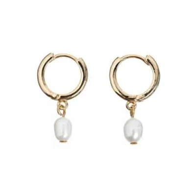 Timi Pearl Small Hoop Earrings In Gold