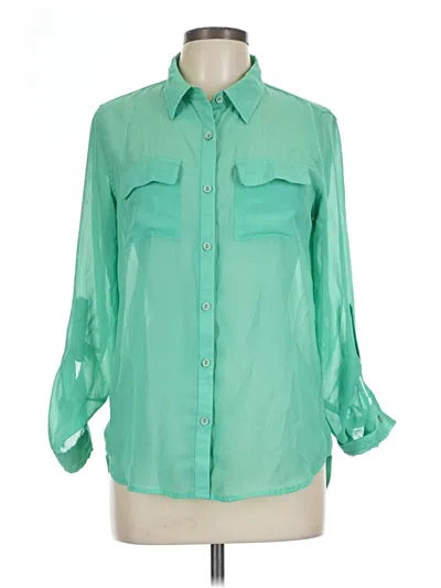 Pre-owned Timing 3/4 Sleeve Blouse In Green