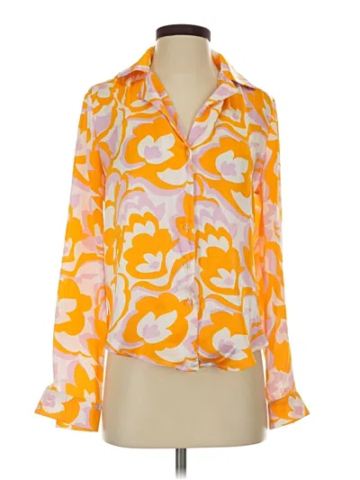 Pre-owned Timing 3/4 Sleeve Blouse In Orange