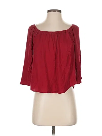Pre-owned Timing 3/4 Sleeve Blouse In Red