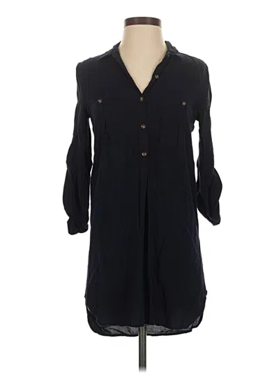 Pre-owned Timing 3/4 Sleeve Henley Shirt In Black