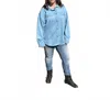 Timing Button-up Shacket In Dusty Blue In Blue