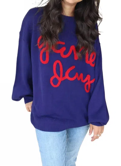 Timing Go Team Crewneck Sweatshirt In Navy/ Red In Multi