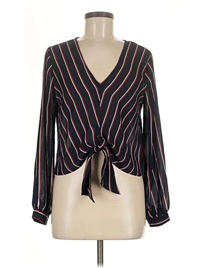 Pre-owned Timing Long Sleeve Blouse In Black