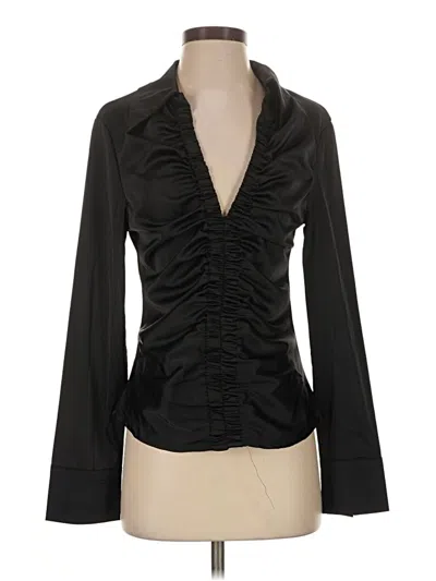 Pre-owned Timing Long Sleeve Blouse In Black
