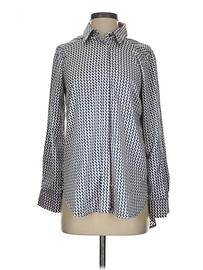 Pre-owned Timing Long Sleeve Blouse In Blue