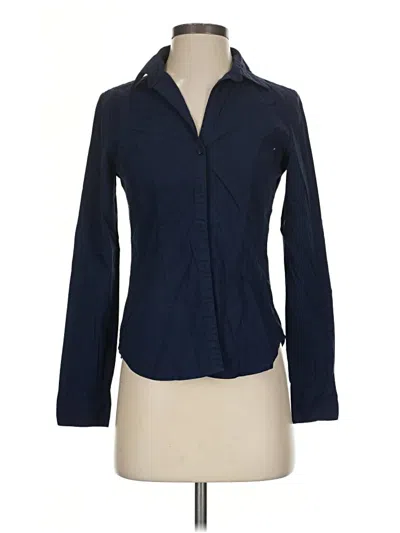 Pre-owned Timing Long Sleeve Blouse In Blue