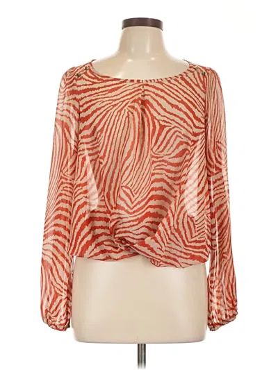 Pre-owned Timing Long Sleeve Blouse In Orange