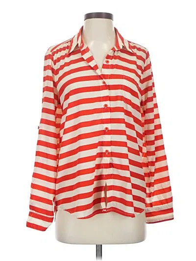Pre-owned Timing Long Sleeve Blouse In Orange