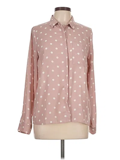Pre-owned Timing Long Sleeve Blouse In Pink