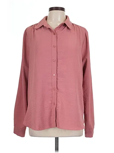Pre-owned Timing Long Sleeve Blouse In Pink