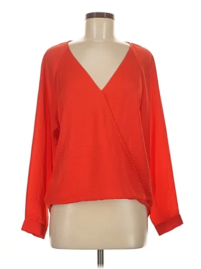 Pre-owned Timing Long Sleeve Blouse In Red