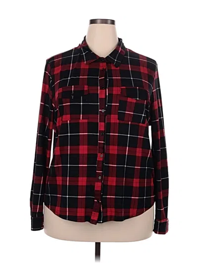 Pre-owned Timing Long Sleeve Blouse In Red