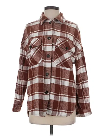 Pre-owned Timing Long Sleeve Button Down Shirt In Brown