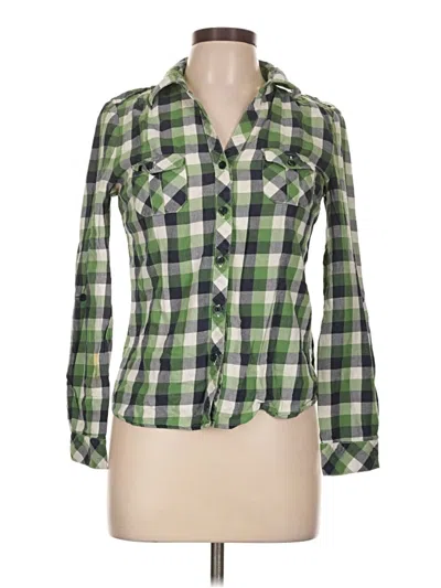 Pre-owned Timing Long Sleeve Button Down Shirt In Green