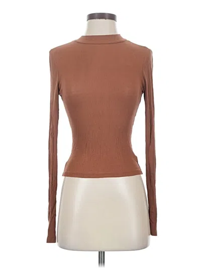 Pre-owned Timing Long Sleeve Top Brown Turtleneck Tops