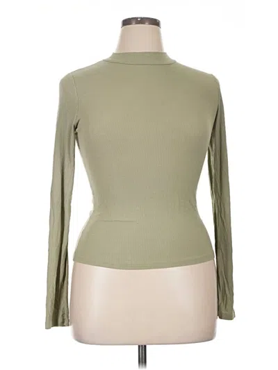 Pre-owned Timing Long Sleeve Top Green Turtleneck Tops
