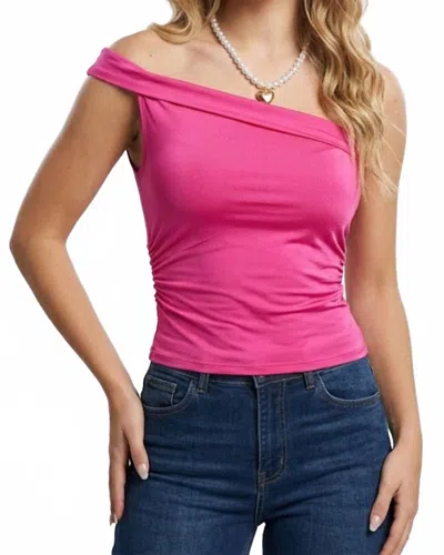 Timing One Shoulder Tank In Pink