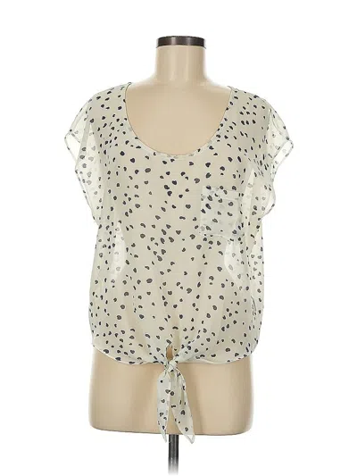 Pre-owned Timing Short Sleeve Blouse In White