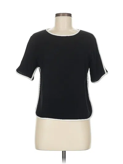 Pre-owned Timing Short Sleeve Top Black Boatneck Tops