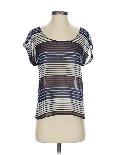 Pre-owned Timing Short Sleeve Top Blue Square Neckline Tops