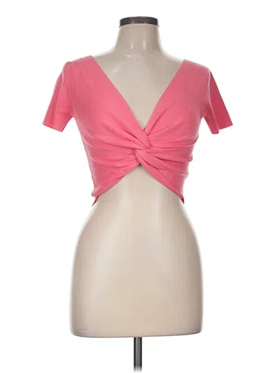 Pre-owned Timing Short Sleeve Top Pink Sweetheart Neckline Tops
