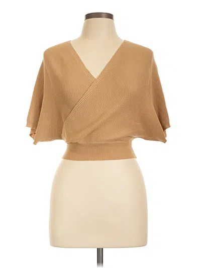 Pre-owned Timing Short Sleeve Top Tan One Shoulder Neckline Tops