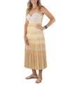 Timing Sienna Crochet Maxi Dress In Yellow In Beige