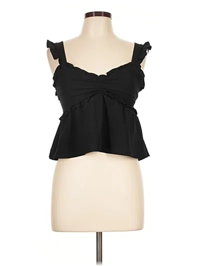 Pre-owned Timing Sleeveless Blouse In Black