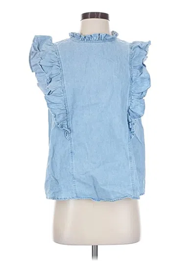 Pre-owned Timing Sleeveless Blouse In Blue