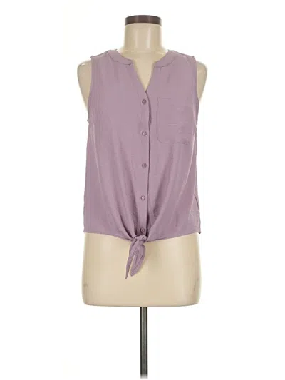 Pre-owned Timing Sleeveless Button Down Shirt In Purple