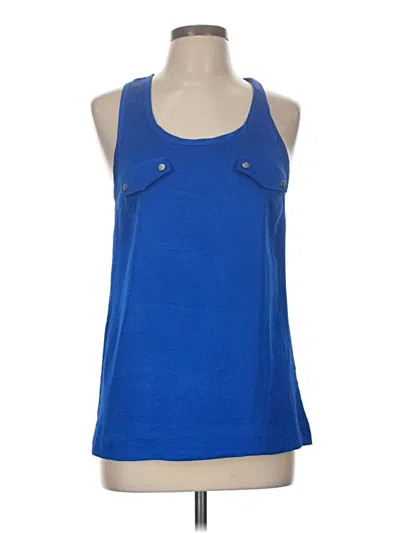 Pre-owned Timing Sleeveless Top Blue Halter Neckline Tops