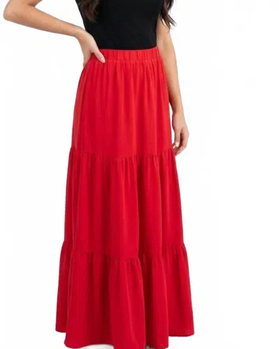 Timing Strawberry Sway Maxi Skirt In Red
