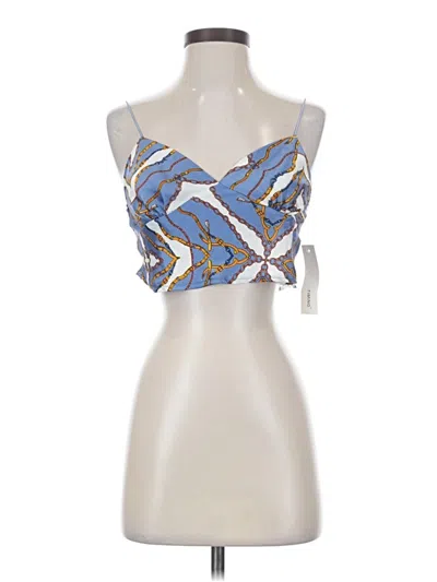 Pre-owned Timing Tank Top Blue Strapless Neckline Tops