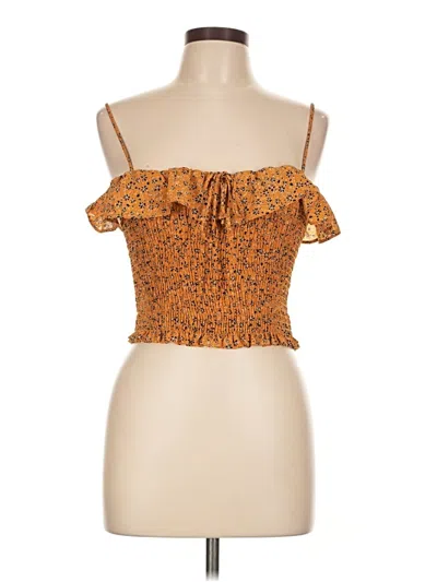 Pre-owned Timing Tube Top Brown Strapless Neckline Tops