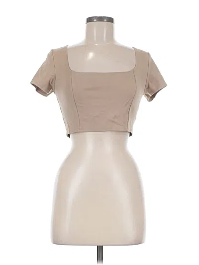 Pre-owned Timing Tube Top Tan Square Neckline Tops