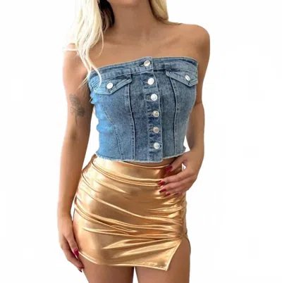 Timing Drive Denim Top In Desert In Blue