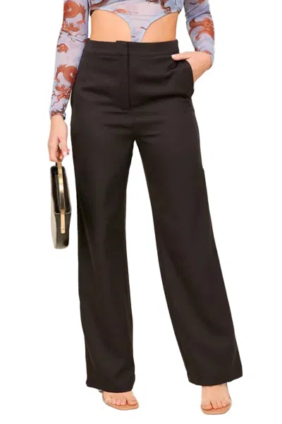 Timing Women's High Waisted Wide Leg Slacks In Black