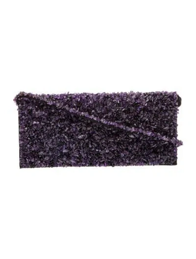 Pre-owned Timmy Woods Crystal Shoulder Bag In Purple
