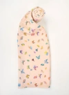 Timo & Violet Blush Peach Madame Butterfly Shawl Blanket In Multi