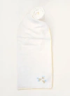 Timo & Violet Bumblebee Embroidered Shawl Blanket In White