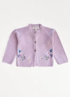 Timo & Violet Embroidered Butterfly Knit Cardigan In Purple