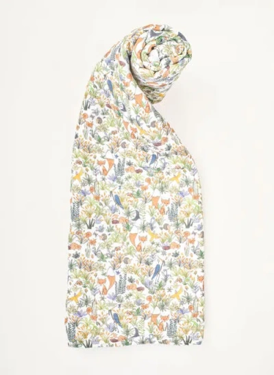 Timo & Violet Foxy Forest Shawl Blanket In White